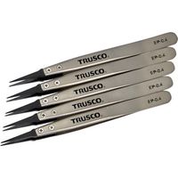 トラスコ中山 TRUSCO まとめ買い ESDチップピンセット 先細型 先端幅0.4mm 5本入り EP-0.4-M5 1セット(5本)（直送品）