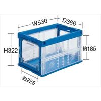 サカエ サカエオリジナル折りタタミコンテナー 50B2TM(ブルー) 50B2TM 1セット(5個)（直送品）