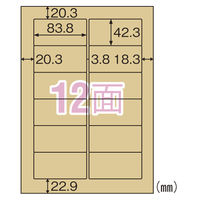 ヒサゴ クラフト紙ラベルライト　１２面 OPC861　1パック（20シート入）