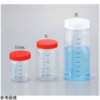 アズワン 広口T型瓶(透明塩ビ製・青色目盛り線付)500mL 4-3899-01 1本（直送品）