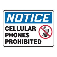 Accuform 警告・注意喚起ラベル(英字)Cellular Phones Prohibited MRFQ824VS 1枚（直送品）