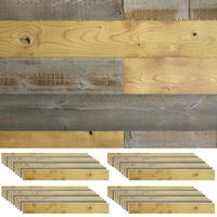 住まいスタイル SOLIDECO　壁に貼れる天然木パネル　40枚組（約6m2）　足場板エイジング SLDC-40P-004ASB 1セット（直送品）