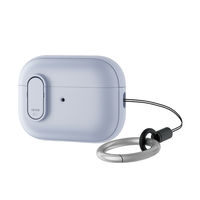 AirPods Pro 第2世代 ケース ハイブリッド フタ開閉ロック機能 ブルー AVA-AP4TSLBU エレコム 1個（直送品）