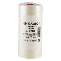 カモ井加工紙 和紙粘着テープ 軽包装用 白 幅18mm×長さ18m 220W 1パック（7巻入）