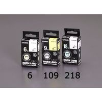 エスコ 6mm テープカートリッジ(黄に黒文字) EA761DX-106 1セット(4個)（直送品）