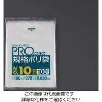 エスコ 100x190mm ポリ袋(透明/100枚) EA995AD-255 1セット(3000枚:100枚×30パック)（直送品）