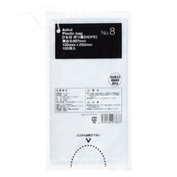【ポリ袋】アスクル ひも付き規格袋エコノミータイプ HDPE 0.007mm厚 8号 半透明 1袋（100枚入） オリジナル