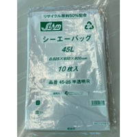 クリーン・アシスト シーエーバック45L 0.025mm 半透明 10枚 リサイクル原料50%配合 CA45-25 820011（直送品）