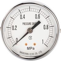 高島計器 高島 一般圧力計(D枠埋込型・縁なし・中心ネジ・φ60)圧力レンジ0.0~0.1MPa G1/4 1009010 1個 456-0649（直送品）