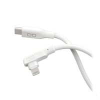 ライトニングケーブル 1m L字型 シリコン製 高耐久 USB（C）[オス] - Lightning[オス] ホワイト 1本