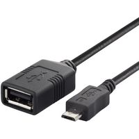 バッファロー USB(microB to A)変換アダプター 0.5m ブラック BSMPC11C05BK 1個 453-8112（直送品）