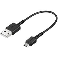 バッファロー USB2.0 A to microB ラバーブッシュスリムケーブル 0.1m ブラック BU2AMBS01BK 1個 453-9601（直送品）