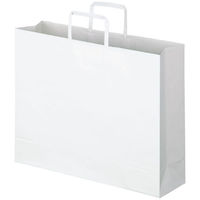 アスクル　平紐 クラフト紙手提袋ベーシック　400×320×115ｍｍ　 白無地　 1袋（50枚入）  オリジナル（わけあり品）