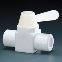 フロンケミカル フッ素樹脂（PTFE）二方ボールバルブ RC3/4 フッ素 NR0001-004 734-3931（直送品）