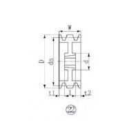 エバオン EVN ブッシングプーリー SPB 280mm 溝数5 SPB280-5 1個 514-4744（直送品）