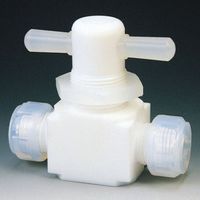 フロンケミカル フッ素樹脂（PTFE）二方パネル付バルブ圧入型 6φ NR0009-001 1個 734-4244（直送品）