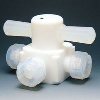 フロンケミカル フッ素樹脂(PTFE)三方バルブ圧入型 6φ NR0004-001 1個 734-4040（直送品）