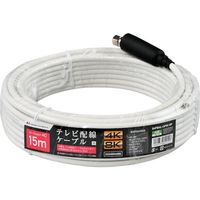 日本アンテナ テレビ配線ケーブル S4C 片側接栓加工 4K8K対応 白 15m S4FBAL15FW-RP 1個 378-3694（直送品）
