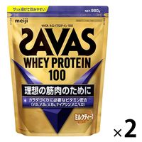 プロテイン ザバス(SAVAS) ホエイプロテイン100 ミルクティー風味980g 1セット（2袋） 明治