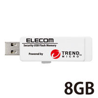セキュリティ USBメモリ 8GB USB3.0 トレンドマイクロ 1年ライセンス MF-PUVT308GA1 エレコム 1個
