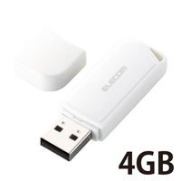 USBメモリ 4GB USB2.0対応 キャップ式 セキュリティ機能対応 ストラップホール付 ホワイト MF-HMU204GWH エレコム 1個