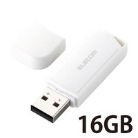 USBメモリ 16GB USB2.0対応 キャップ式 セキュリティ機能対応 ストラップホール付 ホワイト MF-HMU216GWH エレコム 1個
