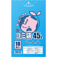【ケース販売】SWAN ゴミ袋 LDポリ袋 エコノミー 青 45L 006604803 1ケース(10枚入×50袋 合計500枚)（直送品）