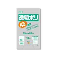 【ケース販売】HEIKO ゴミ袋 LD 透明ポリ 厚口04 45L 006606100 1ケース(10枚入×50袋 合計500枚)（直送品）