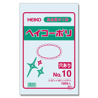 【ケース販売】HEIKO 規格ポリ袋 ヘイコーポリ 03 No.10 穴あり 006612051 1ケース(100枚入×60袋)（直送品）