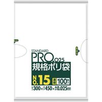 日本サニパック サニパック スタンダードポリ袋15号(0.025mm) LY15 1袋(100枚) 828-4063（直送品）