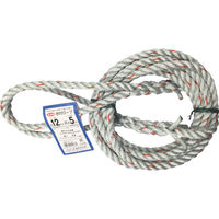 ユタカメイク 台付ロープ PE&PP混紡ロープ 12mmX5m DR-125 1本 855-2744（直送品）