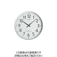 リズム シチズン 大型 電波 壁掛け時計(アナログ表示) 連続秒針 シルバー φ550×55mm 8MY465-019 1個 835-6075（直送品）