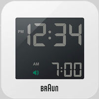 BRAUN（ブラウン）BNC008 ホワイト 置き時計 [電波 アラーム] 57.5×57.5×20mm NI09-BNC008WH 1個（直送品）