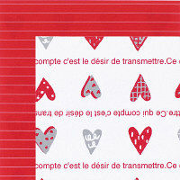 ヘッズ リトルハートリバーシブル包装紙-赤 LH-RW 1セット（500枚：50枚×10パック）（直送品）