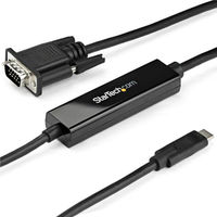 USB-C - VGA ケーブル／1m／ブラック　CDP2VGAMM1MB　1個　StarTech.com（直送品）