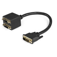 30cm DVI-D-2x DVI-D 分岐/分配ケーブル　DVISPL1DD　1個　StarTech.com