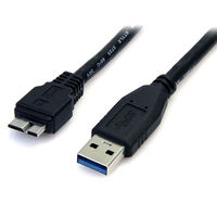 Startech.com 0.5m ブラック SuperSpeed USB 3.0ケーブル USB3AUB50CMB 1個