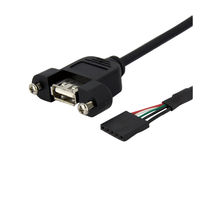 USB 2.0パネルマウント型変換ケーブル　30cm　USBPNLAFHD1　1個　StarTech.com（直送品）