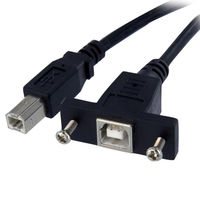 Startech.com パネルマウント用USB2.0ケーブル B-B ブラック