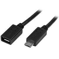 0.5m USB Micro-B 延長ケーブル　オス/メス　USBUBEXT50CM　1個　StarTech.com（直送品）