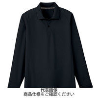 コーコス信岡 吸汗速乾 長袖ポロシャツ(ポケットなし) ブラック L AS-1648-13-L 1セット(5枚)（直送品）