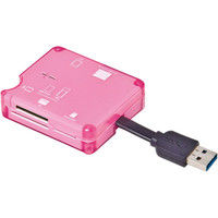 ナカバヤシ USB3.0マルチカードリーダー ピンク CRW-38M56P 1個（直送品）