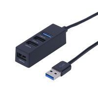 ナカバヤシ USBハブ（USB HUB） USB3.0+2.0 4ポートハブ ブラック 0.6m UH-3074BK 1個（直送品）