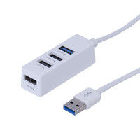 ナカバヤシ USBハブ（USB HUB） USB3.0+2.0 4ポートハブ ホワイト 0.6m UH-3074W 1個（直送品）