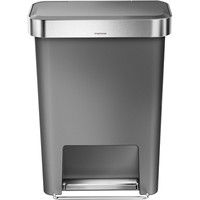 simplehuman プラスチックレクタンギュラ-ステップカン 45L グレー CW1386 幅47×奥行32×高さ63.5cm 1個（直送品）