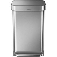 simplehuman レクタンギュラ-ステップカン 45L シルバー CW2024 1個 ふた付ゴミ箱 ペダルペール ステンレスダストボックス