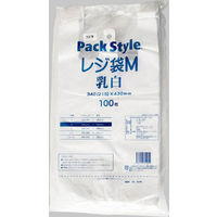 【レジ袋】 パックスタイル PS レジ袋 M 乳白 00427502 1セット（2000枚：100×20）