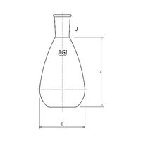 旭製作所 平底ナスフラスコ 20mL 15/25 3204-020-1L 1個 61-3623-34（直送品）