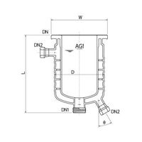 旭製作所 媒体バッフル付フルジャケット式反応容器 3950-500-M 1個 61-4716-89（直送品）