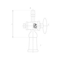 旭製作所 コック付排気管直管 メス ガラスコック